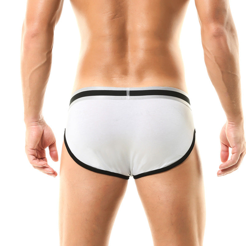 Men's Color Matching Low Waist Briefs