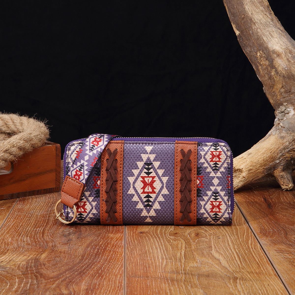 Bohemian Hand-carry Wallet Vintage Print