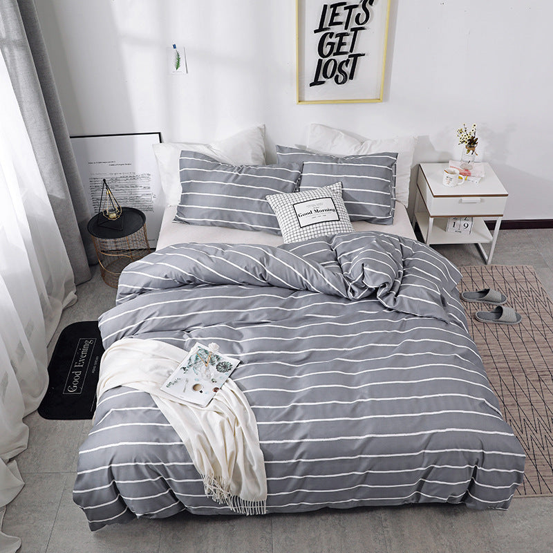 Printed Four-piece Eyelashes Bedding Set