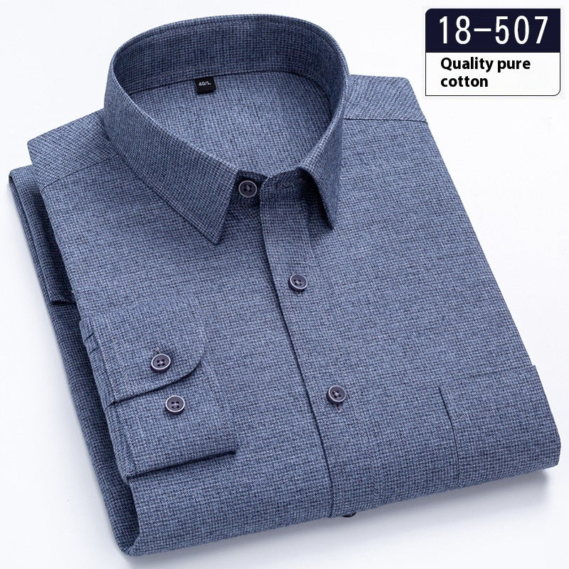 Men's Long Sleeve Solid Color Pocket Shirt