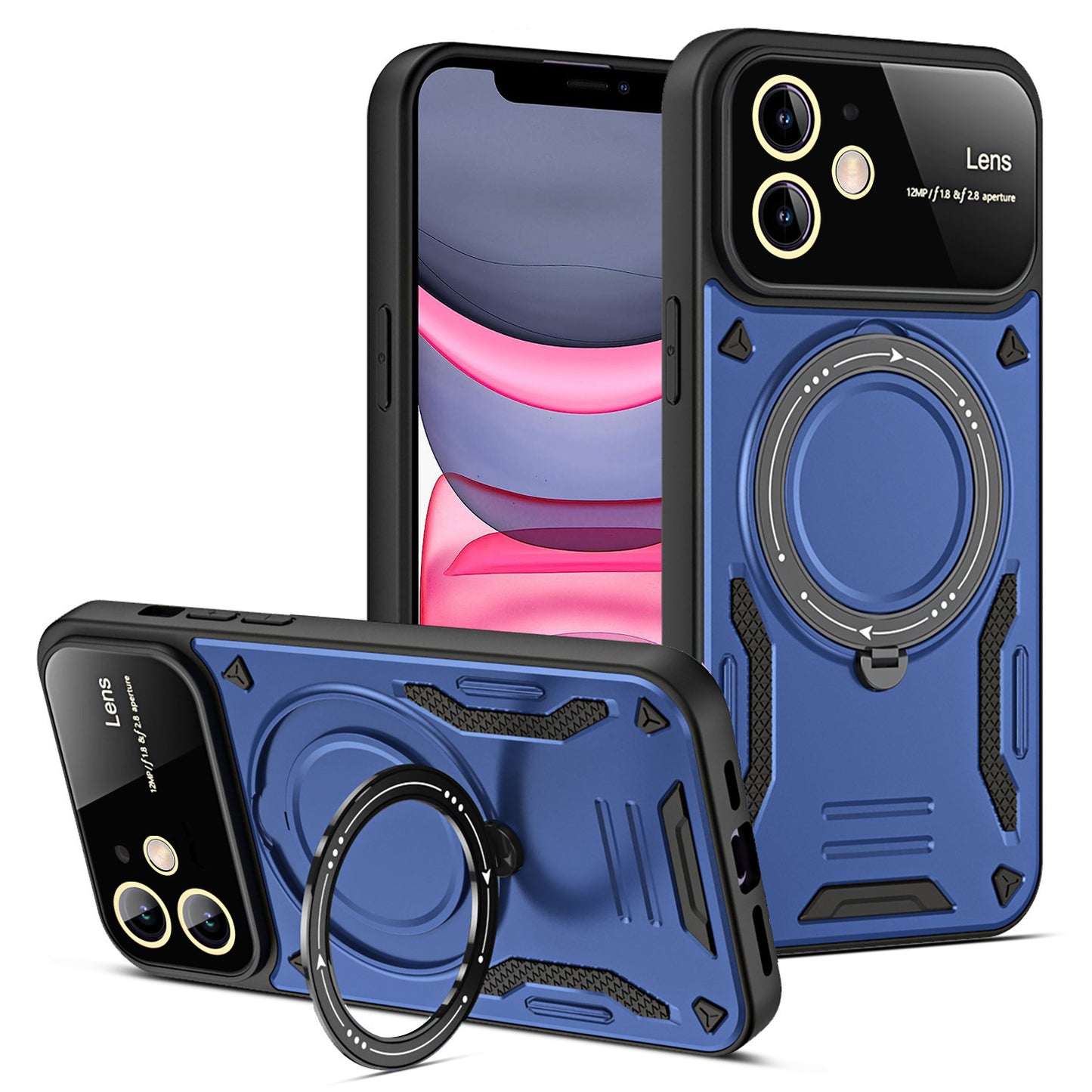 U-shield Large Window Magnetic Bracket Phone Case Advanced Sense Protective Cover