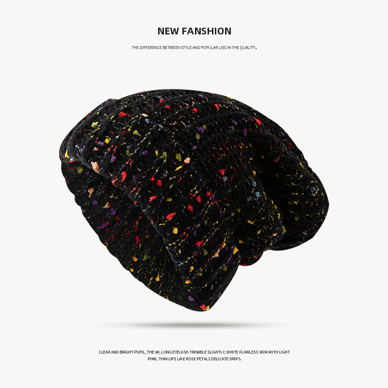 Women's Mixed Color Thermal Knitting Sleeve Cap