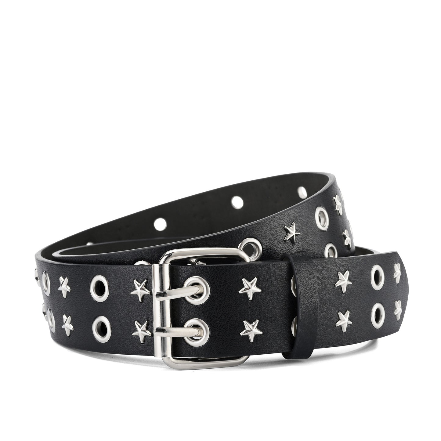 Punk Double Row Pin Buckle Denim Men's Belt