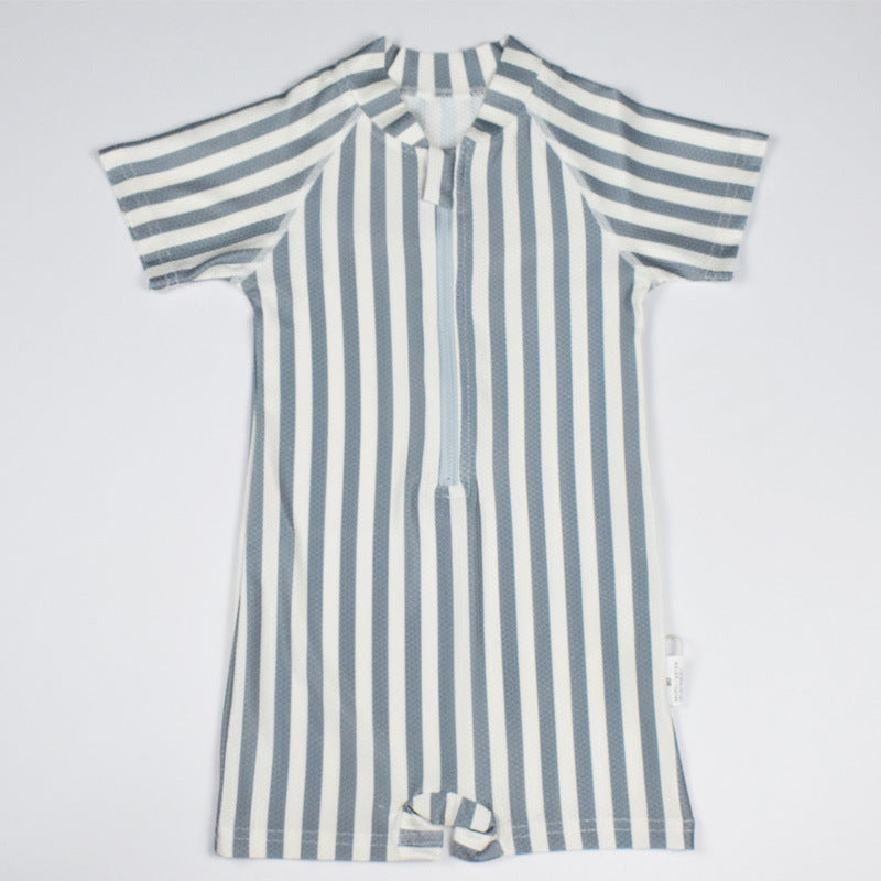 Boys And Girls Baby Short Sleeve Quick-drying Printing One-piece Swimsuit