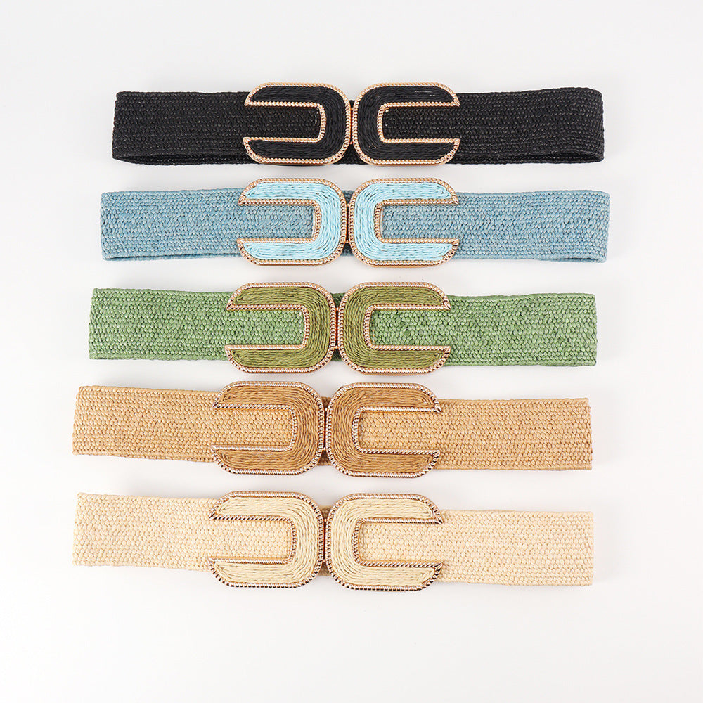 Women's Niche Straw Elastic Waistband