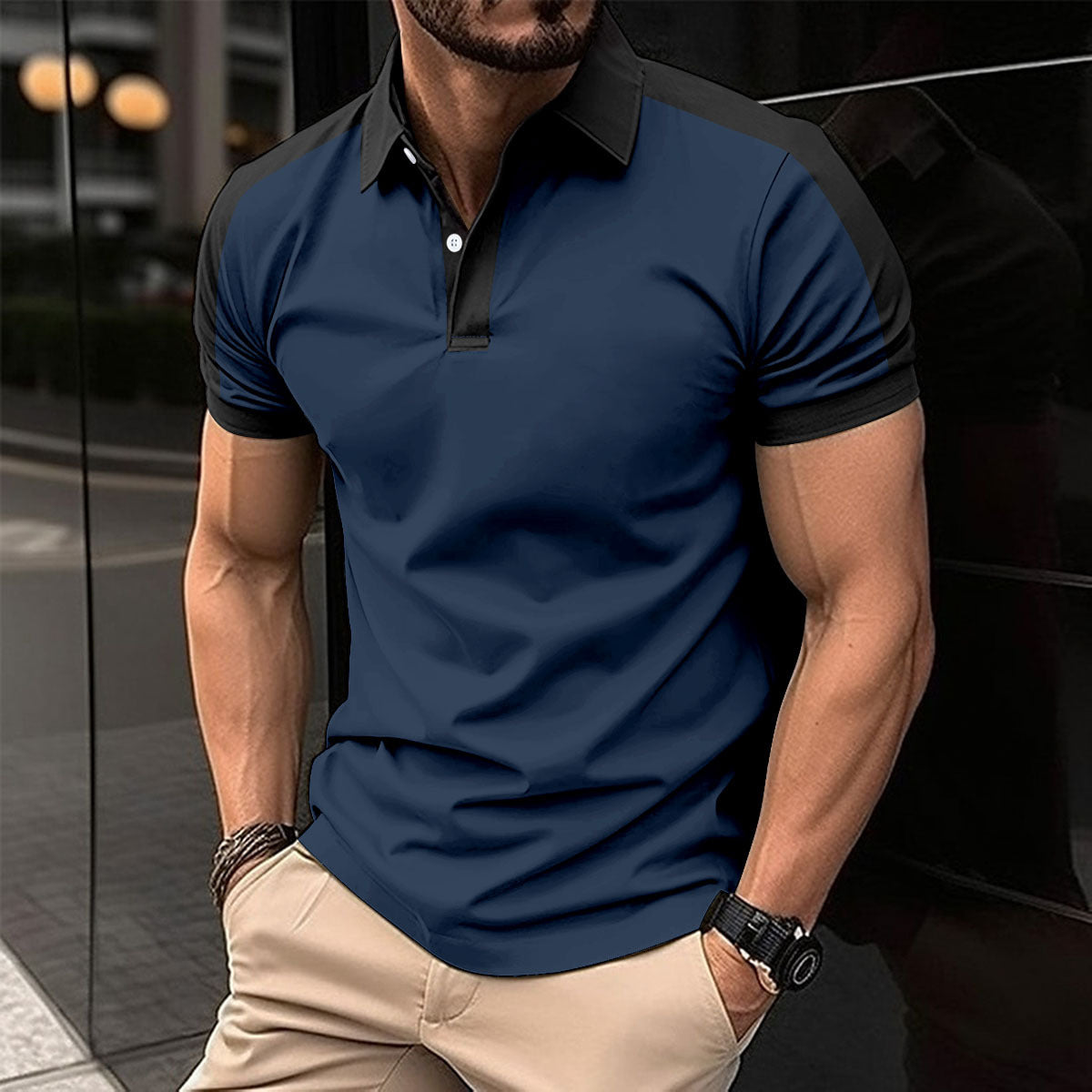 Men's Short Sleeve Casual Business Polo Shirt
