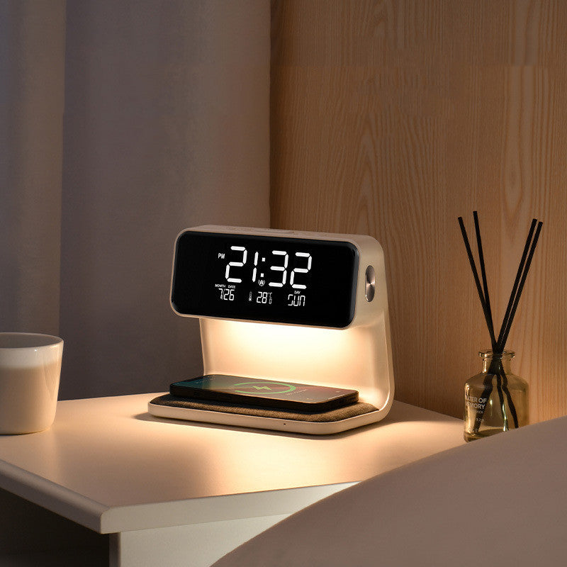 3-in-1 Bedside Lamp Wireless Charging Alarm Clock