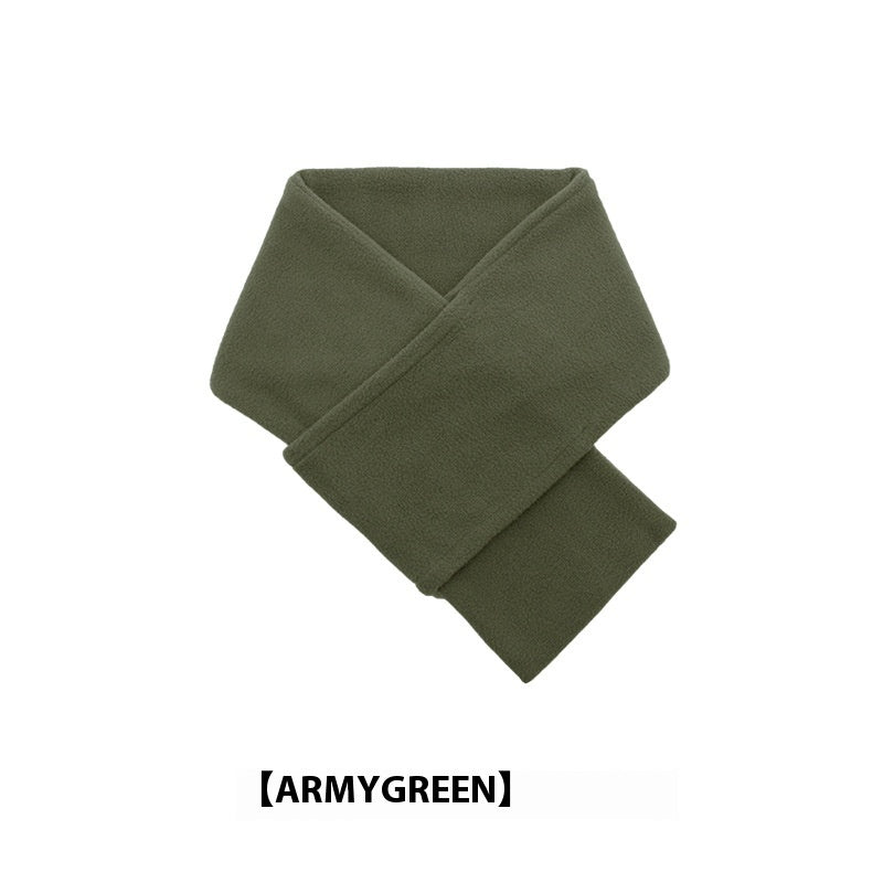 Men's Autumn Winter Solid Color Polar Fleece Scarf