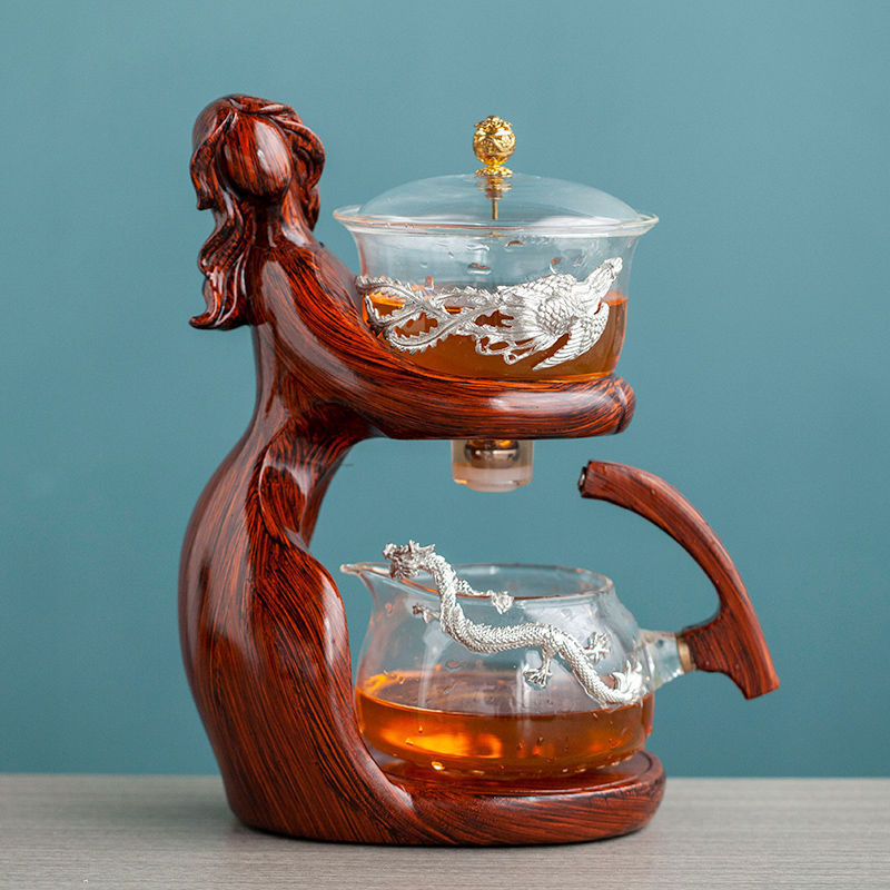 Semi-Automatic Tea Set with Glass Infuser