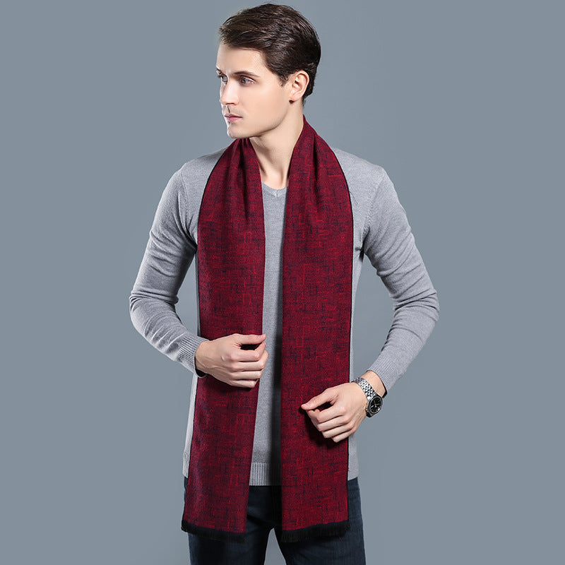 Simple Plaid Artificial Cashmere Warm Scarf