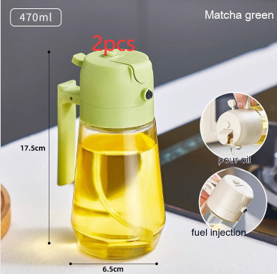 470ml Olive Oil Sprayer Dispenser 2-in-1 Glass Bottle