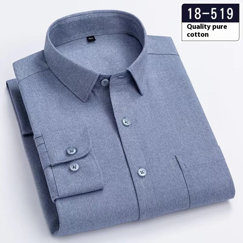 Men's Long Sleeve Solid Color Pocket Shirt