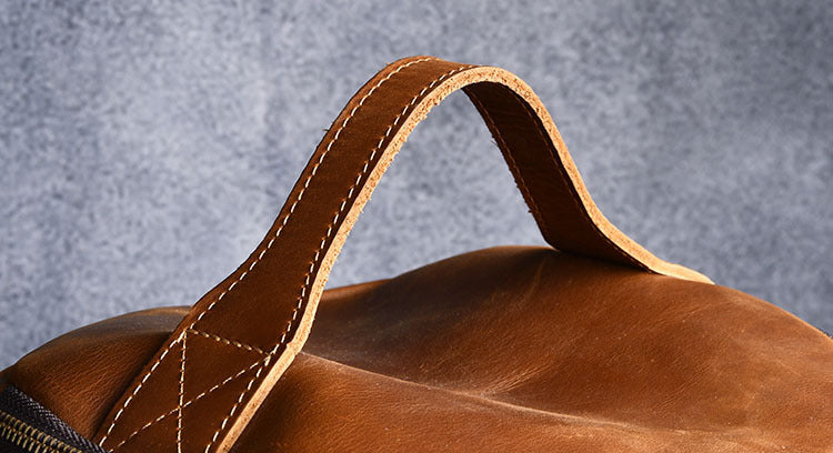 Vintage Crazy Horse Leather Travel Backpack