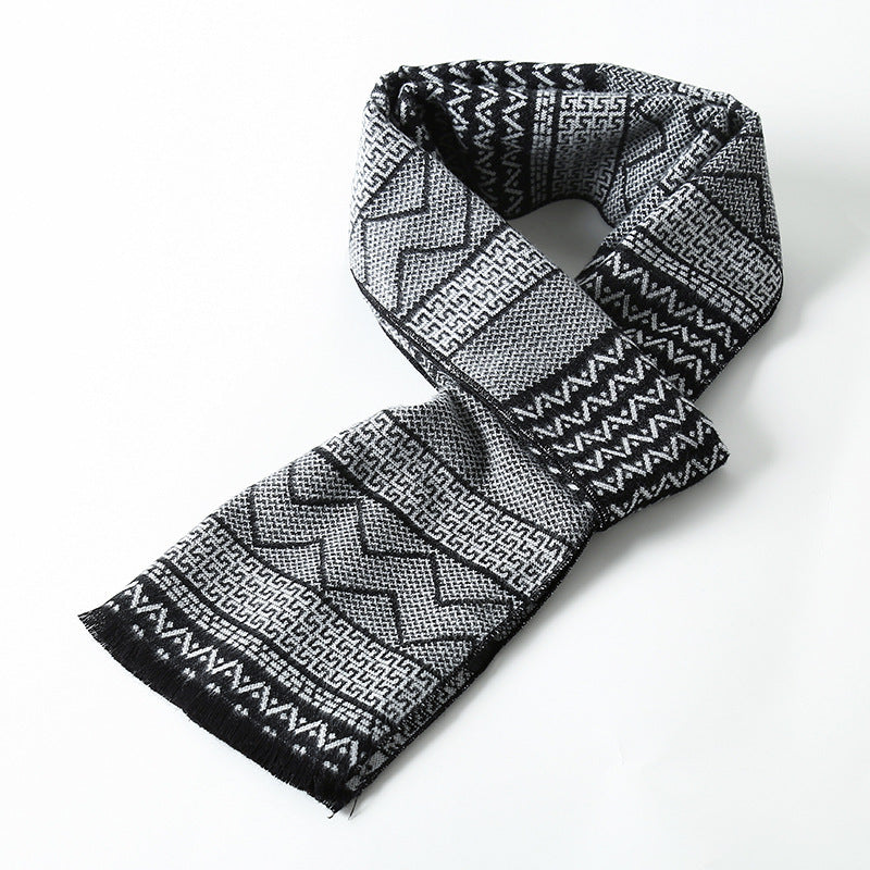 Simple Plaid Artificial Cashmere Warm Scarf