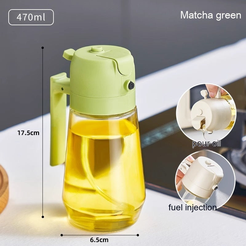 470ml Olive Oil Sprayer Dispenser 2-in-1 Glass Bottle