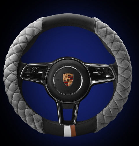 Cute Plush Winter Steering Wheel Cover 38cm
