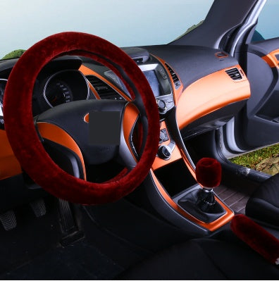 Winter Plush Wool Steering Wheel Cover
