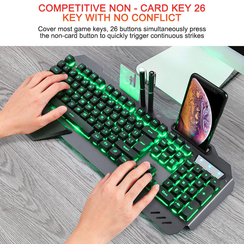 Ergonomic RGB Wired Gaming Keyboard