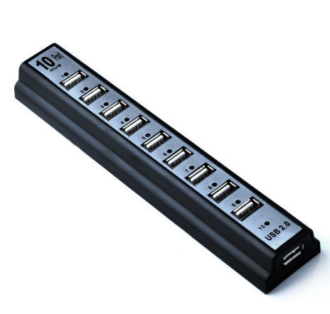 GOOJODOQ 10 Port USB 2.0 Hub with AC Power Adapter