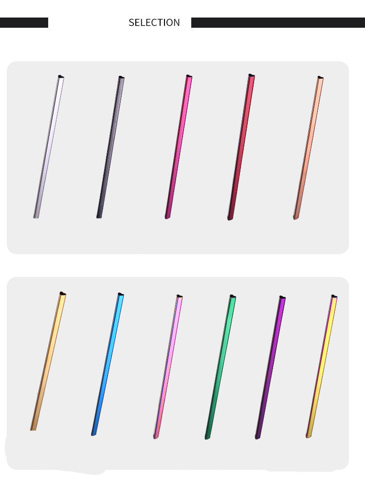 Reusable Metal Heart-shaped Drinking Straws Set