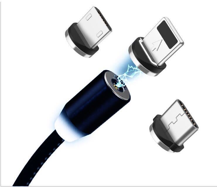 YBD 1m Magnetic LED Charging Cable for Apple