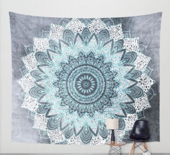 Green & Blue Mandala Tapestry - 210x150cm