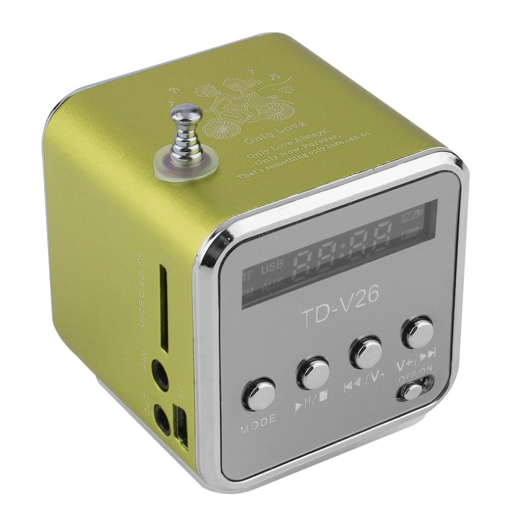 TD-V26 Portable Speaker Mini FM Radio Receiver MP3 Music Player