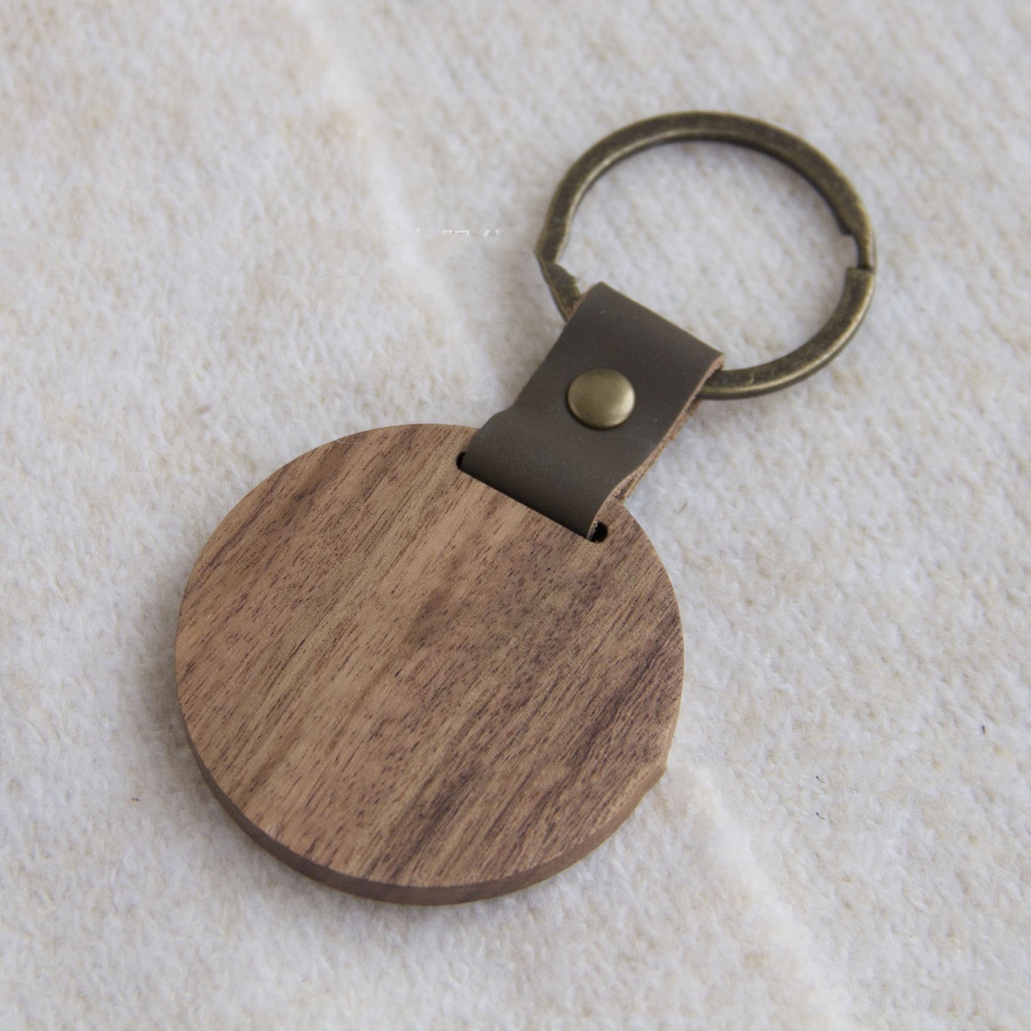 Acacia Wood Keychain with Laser Engraving