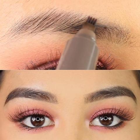 Waterproof Four-Claw Eyebrow Pen - Natural Eyebrow Tint Fork Tip Pencil