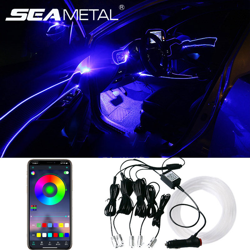 Car Fiber Optic Ambient APP Rhythm Light