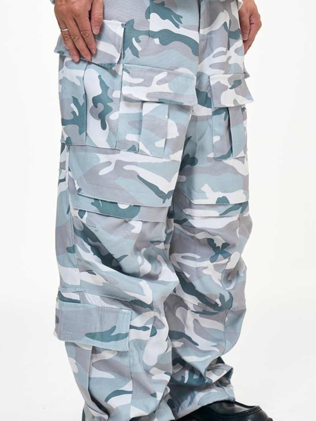Camouflage Loose Wide Leg Paratrooper Pants Men
