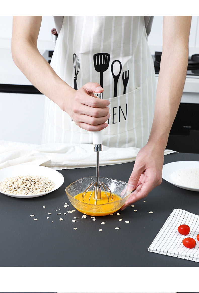 Semi-automatic Stainless Steel Egg Beater and Whisk
