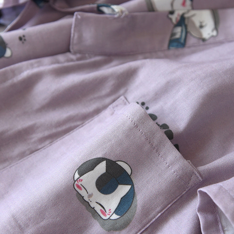 Couples Loose Cotton Thin Homewear Set
