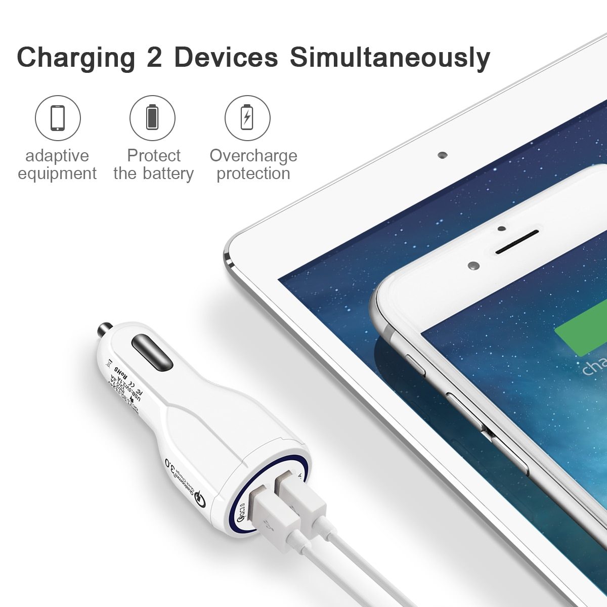 Quick Charge 3.0 Dual USB Car Charger