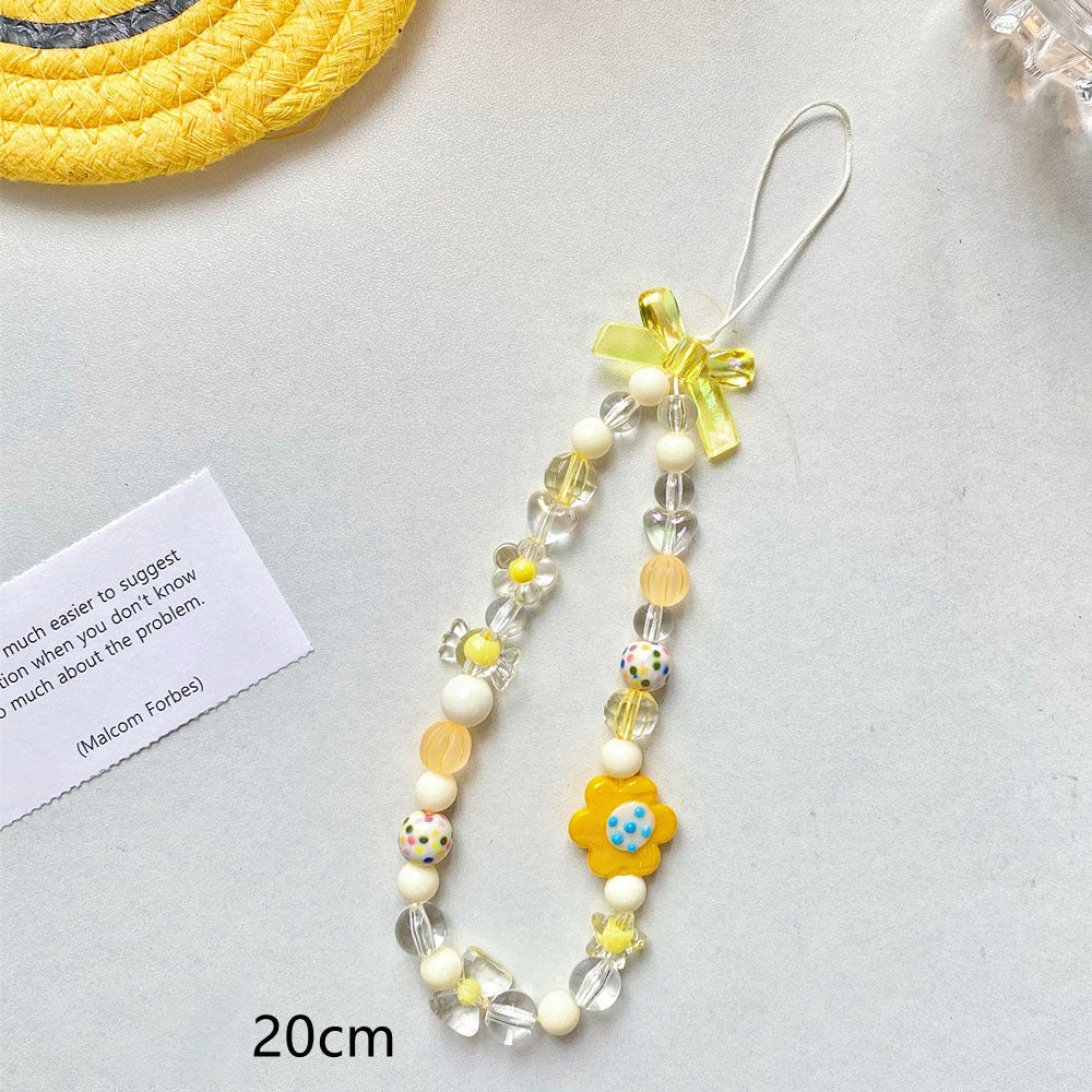 Beaded Flower Phone Lanyard Jewelry Hand Rope