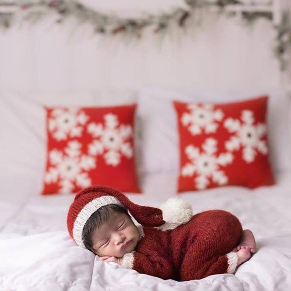 newborn clothing Christmas mohair hat jumpsuit suit