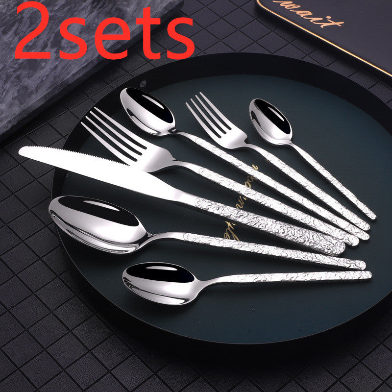 Embossed Handle Steak Cutlery Set