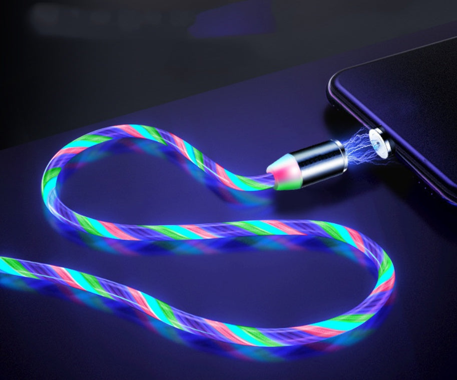 Magnetic Flowing Light Data Cable iPhone Android Type-C