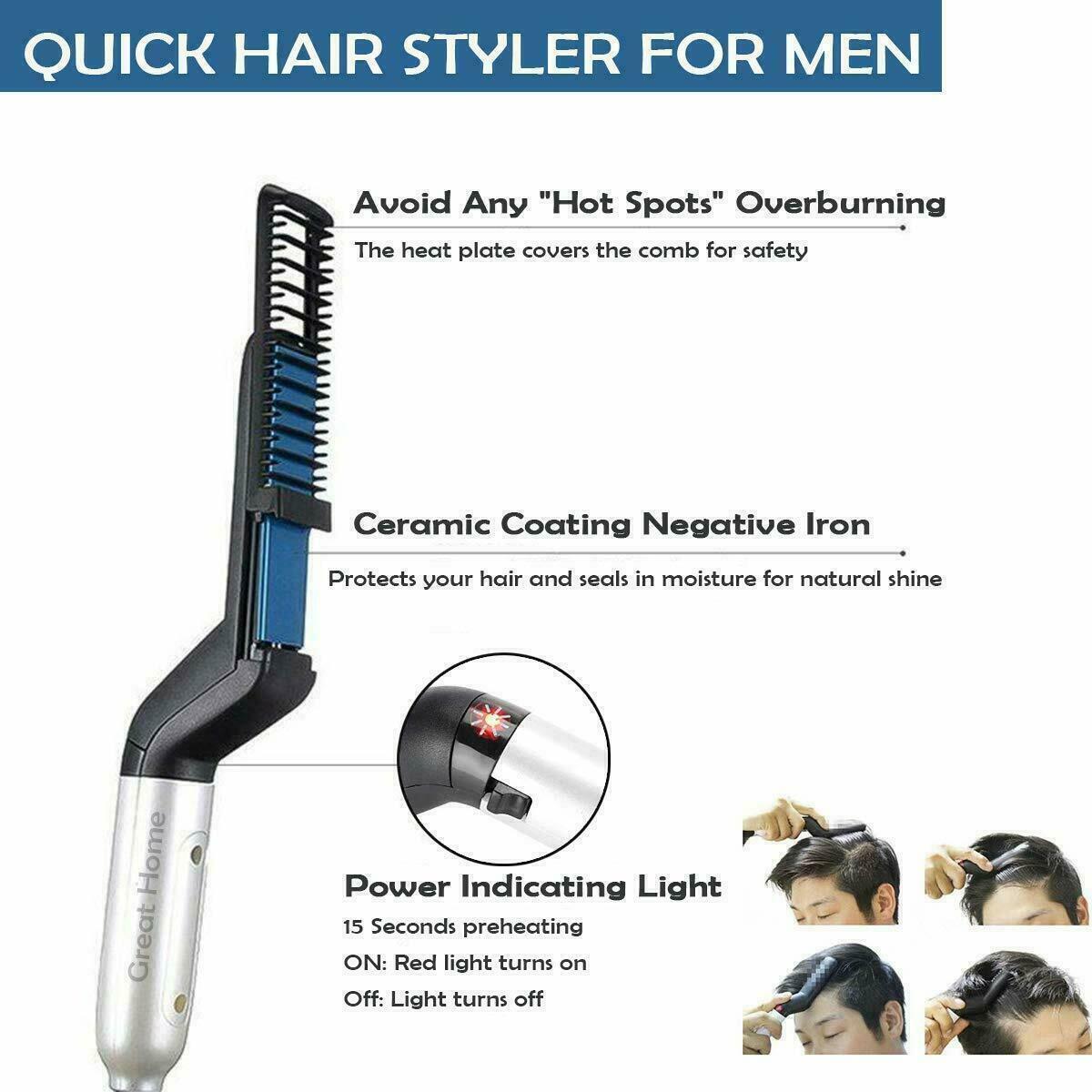 Men's Multifunctional Hair & Beard Straightener