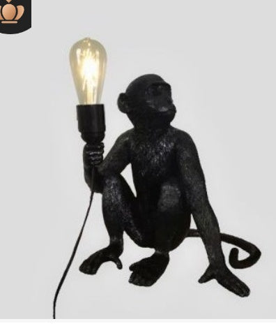 Resin Black White Gold Monkey Lamp Pendant Light For Living Room Lamps Art Parlor Study Room Led Lights lustre With