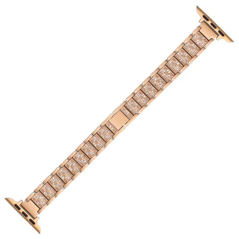 Alloy Strap Full Diamond Waist Watch