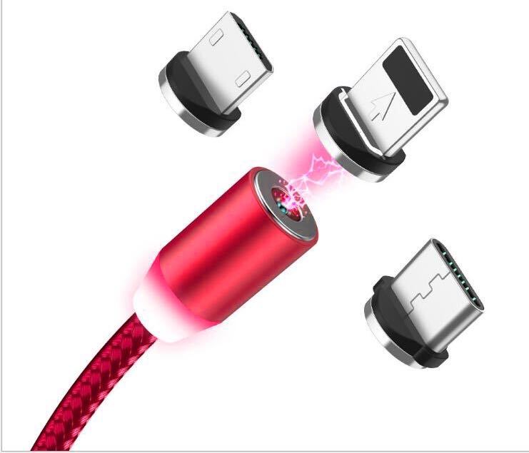 YBD 1m Magnetic LED Charging Cable for Apple