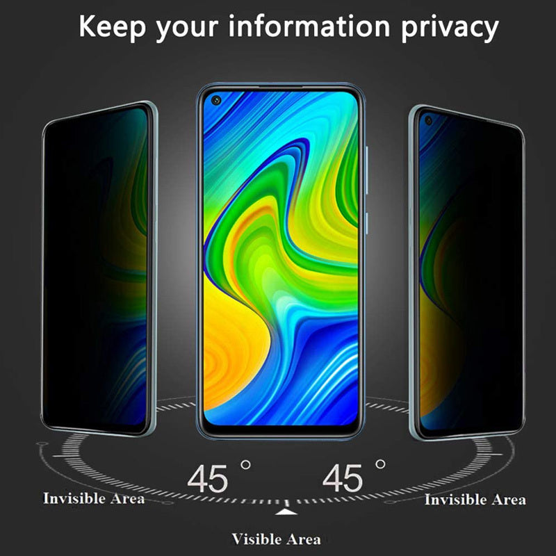 Anti-spy tempered glass for Note 10 Pro 9 8 7 T K30 K40 Pro
