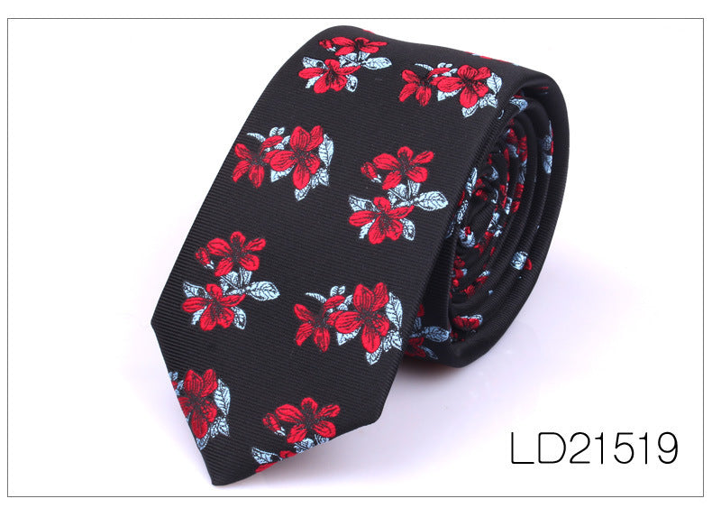 Men's 6cm Flower Graffiti Yarn-dyed Tie