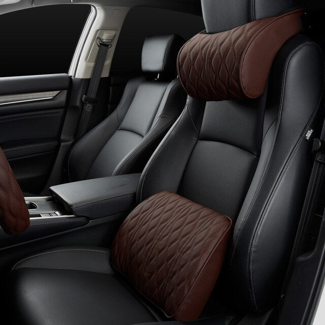 Car Headrest and Lumbar Support Set