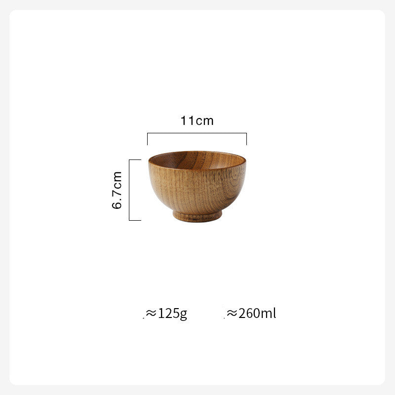 Japanese Style Wooden Rice and Soup Bowl