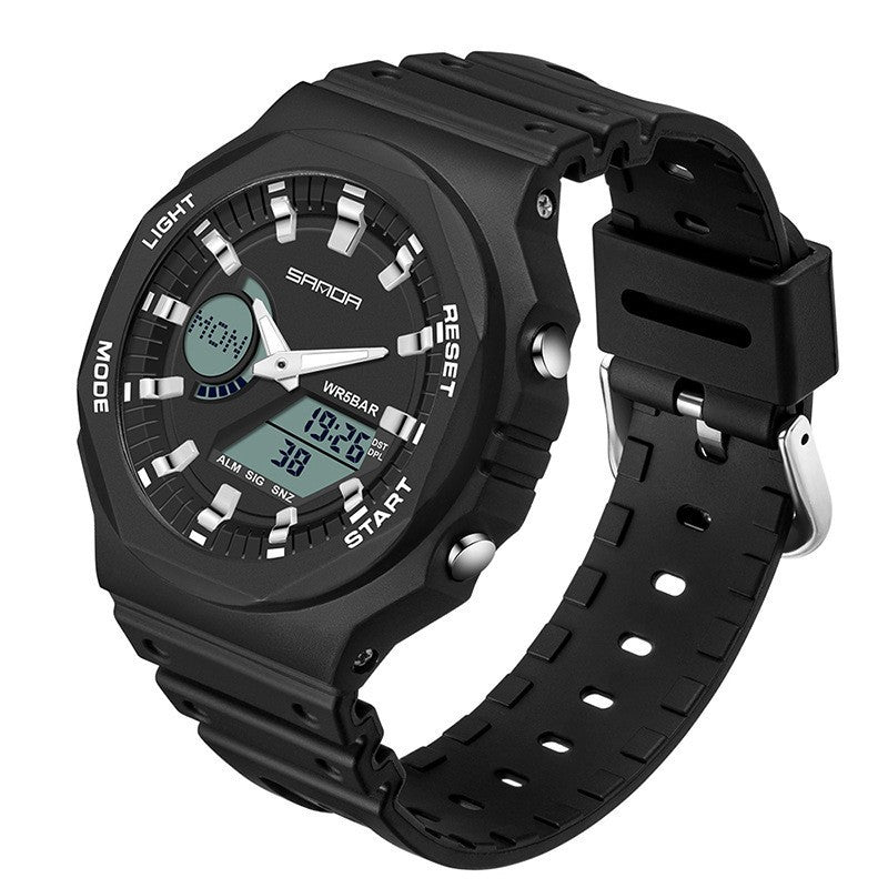 Sports Waterproof Dual Display Electronic Watch