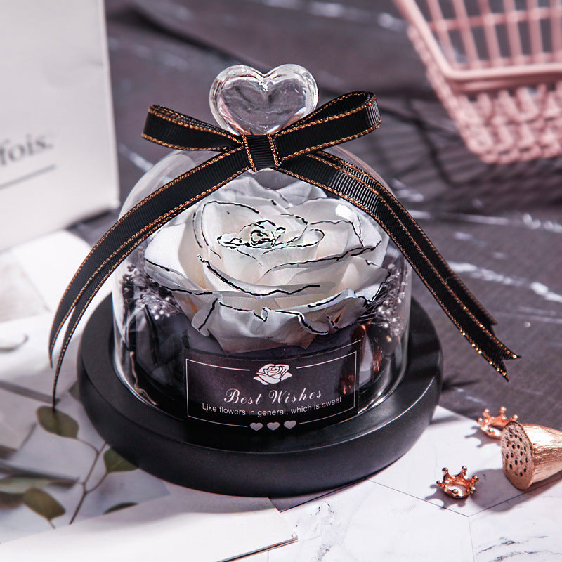 Valentine's Eternal Rose LED Glass Decor