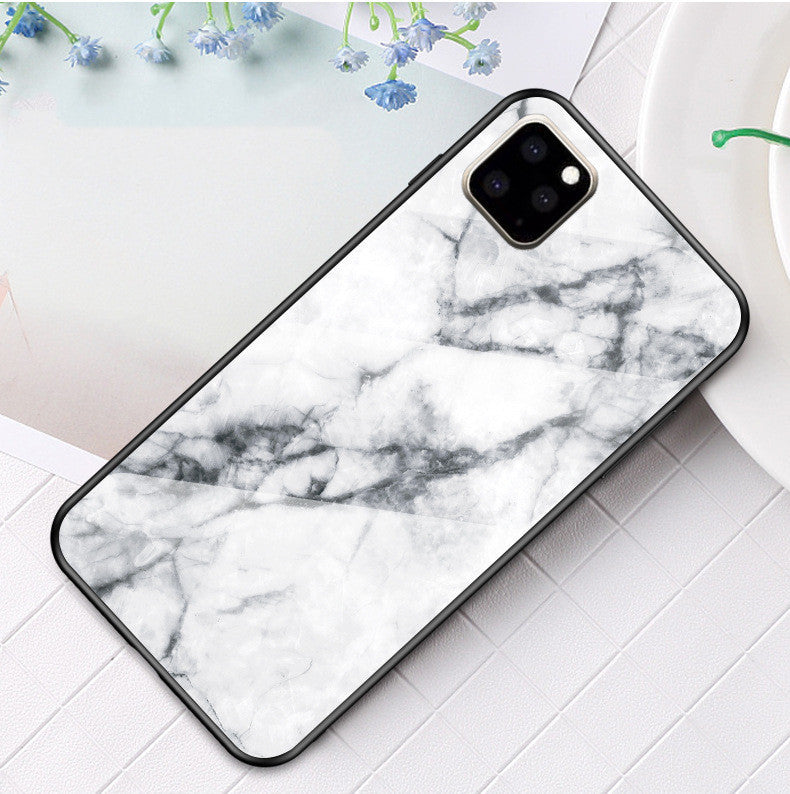 Marbled glass phone case