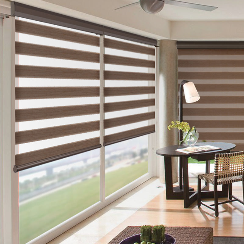 Soft Gauze Zebra Roll-Up Curtain Semi Shading